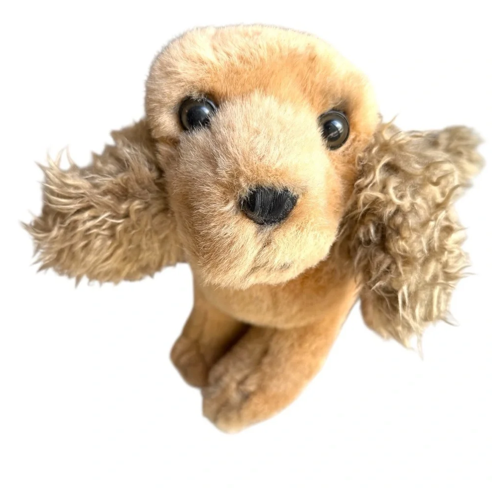 Vintage American Wego Stuffed Animal Plush Spaniel Dog 12” Tan Brown 1968
